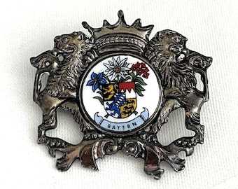 Bayern Bavaria Germany Coat of Arms Lapel Pin Brooch Stamped "SF"