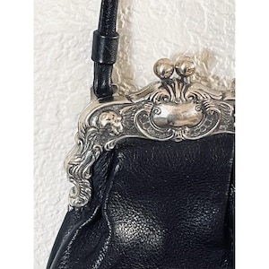 One World by Brighton Black Crossbody Silver Victorian Frame Mini Coin Purse image 7