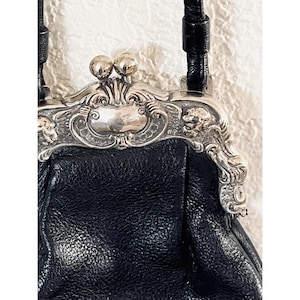 One World by Brighton Black Crossbody Silver Victorian Frame Mini Coin Purse image 6