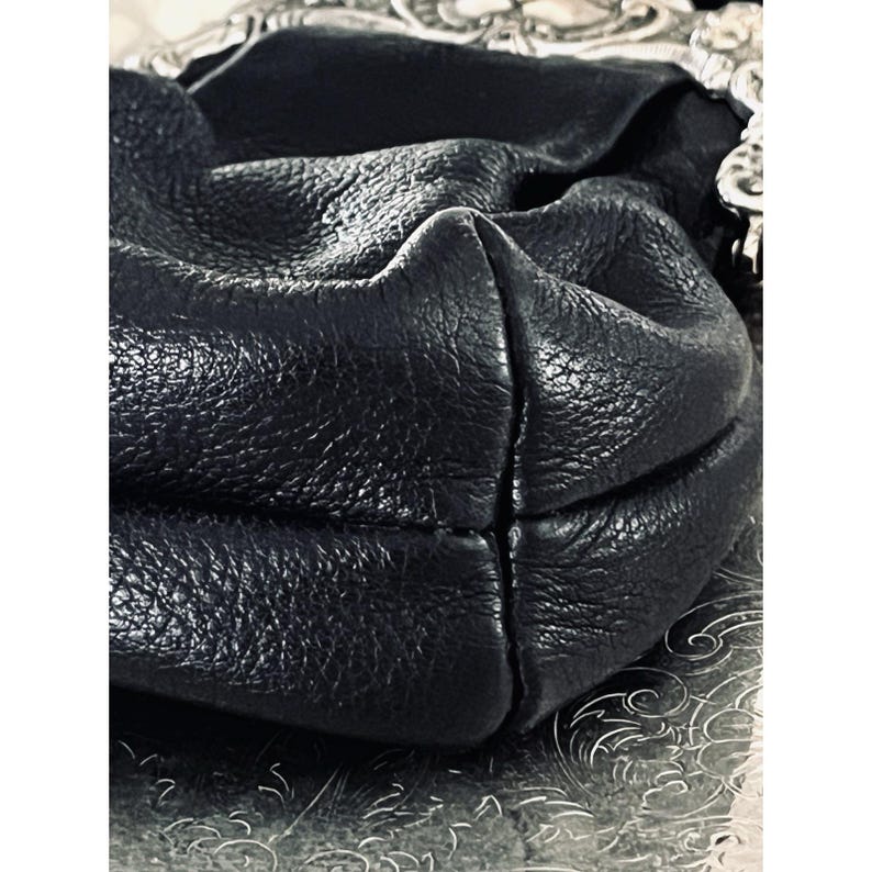 One World by Brighton Black Crossbody Silver Victorian Frame Mini Coin Purse image 10