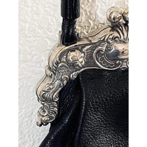 One World by Brighton Black Crossbody Silver Victorian Frame Mini Coin Purse image 4