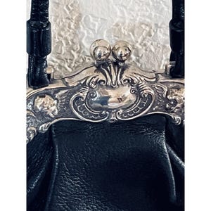 One World by Brighton Black Crossbody Silver Victorian Frame Mini Coin Purse image 2