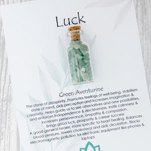 Luck Bottle Gift, Small Glass Bottle of Crystals, Good Luck Gift, Positive Gift, Lucky Bottle, Luck Gift, Luck Crystals, Mini Jar, Pocket