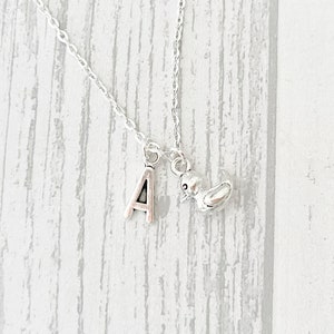 Initial Duck Necklace, Girls Jewelry, Girls Necklace, Personalised Gifts,  Initial Necklace, Initial Gifts, Duck Necklace, Duck Gifts