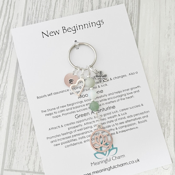 New Beginnings Keyring, Fresh Start, Journey, Good Luck, Divorce Gift, New Year, New You, Change, Keychain, Charm, Personalised