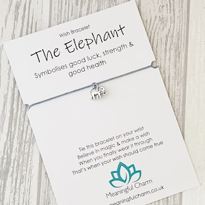 Elephant Wish Bracelet: Silver Charm, Inspirational Gift