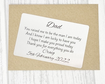 Father of the Groom Gift, Wallet Card, Wedding Party, Dad of Groom, Wedding, Bridal Gifts, Wedding Moments, Metal Card, Wallet, Personalised