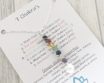 7 Chakra Necklace, Chakra Jewellery, Crystal Healing, Healing Jewelry, Chakra Jewelry, Reike Necklace, Yoga Gifts