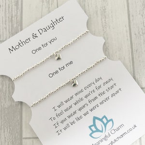 Mother and Daughter Bracelets Mothers Day Gift Poem Gift