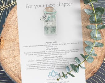 New Beginnings Gift | Next Chapter Keepsake | New Job Gift | Crystal Bottle