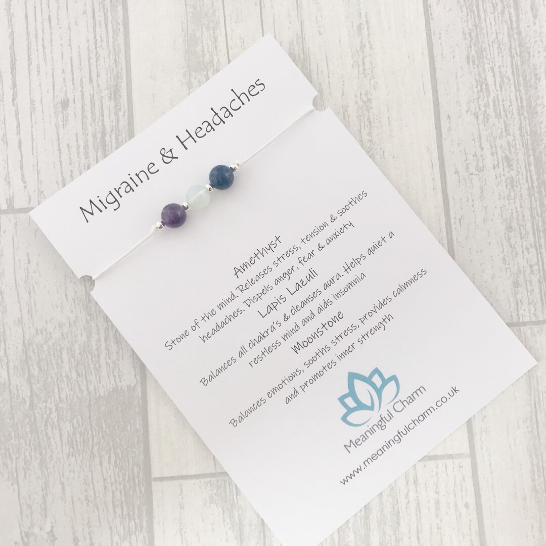 Migraine Bracelet Headache Relief Healing Bracelet Migraine Etsy UK