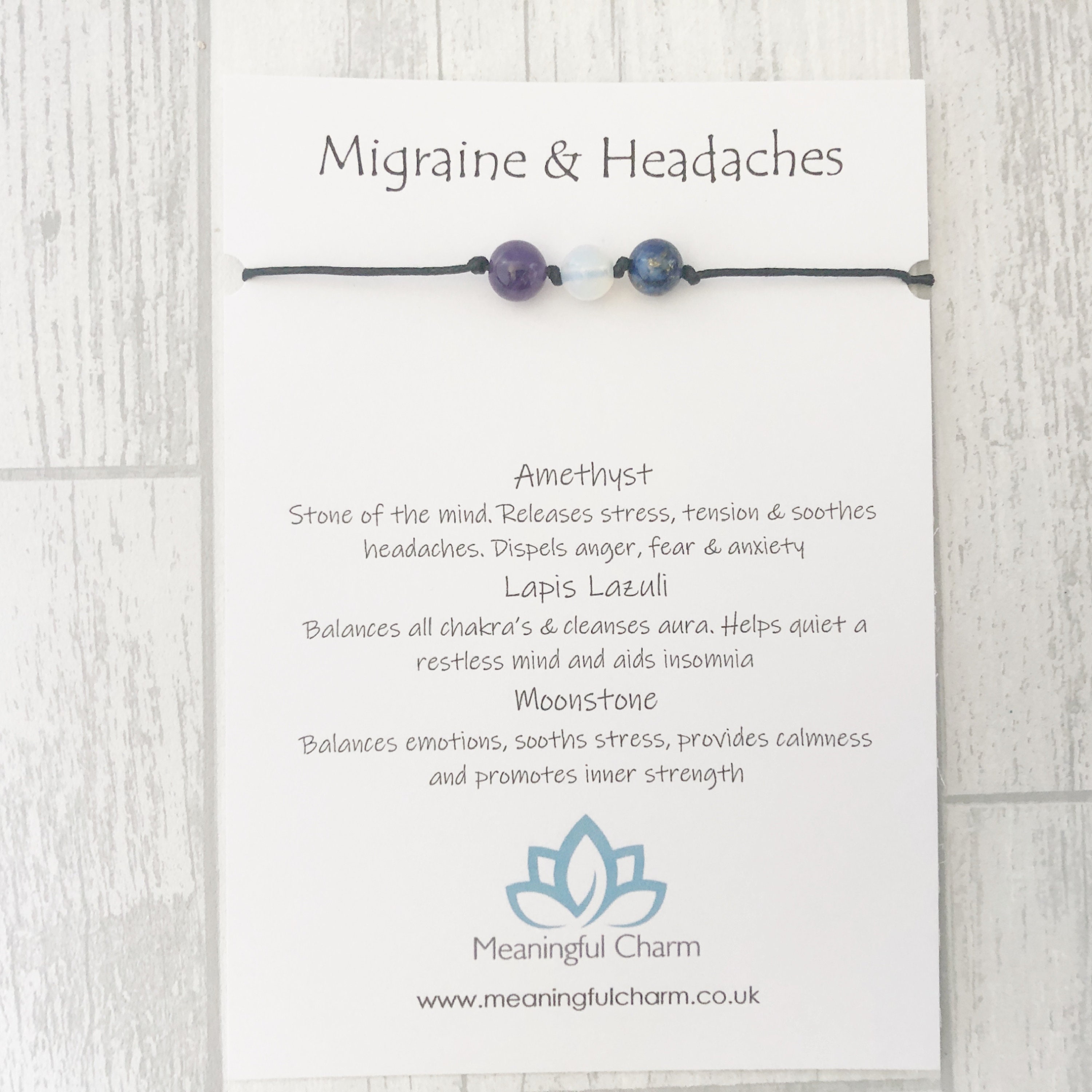 Migraine Bracelet Headache Relief Healing Bracelet Migraine Etsy UK