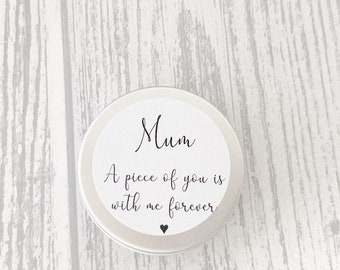 Mum Memorial Keepsake, Funeral Keepsake, Ashes, Lock of Hair, Memorial Tin, Keepsake Tin, Memory Charm, Grief Box, Grief Keepsake, Trinket