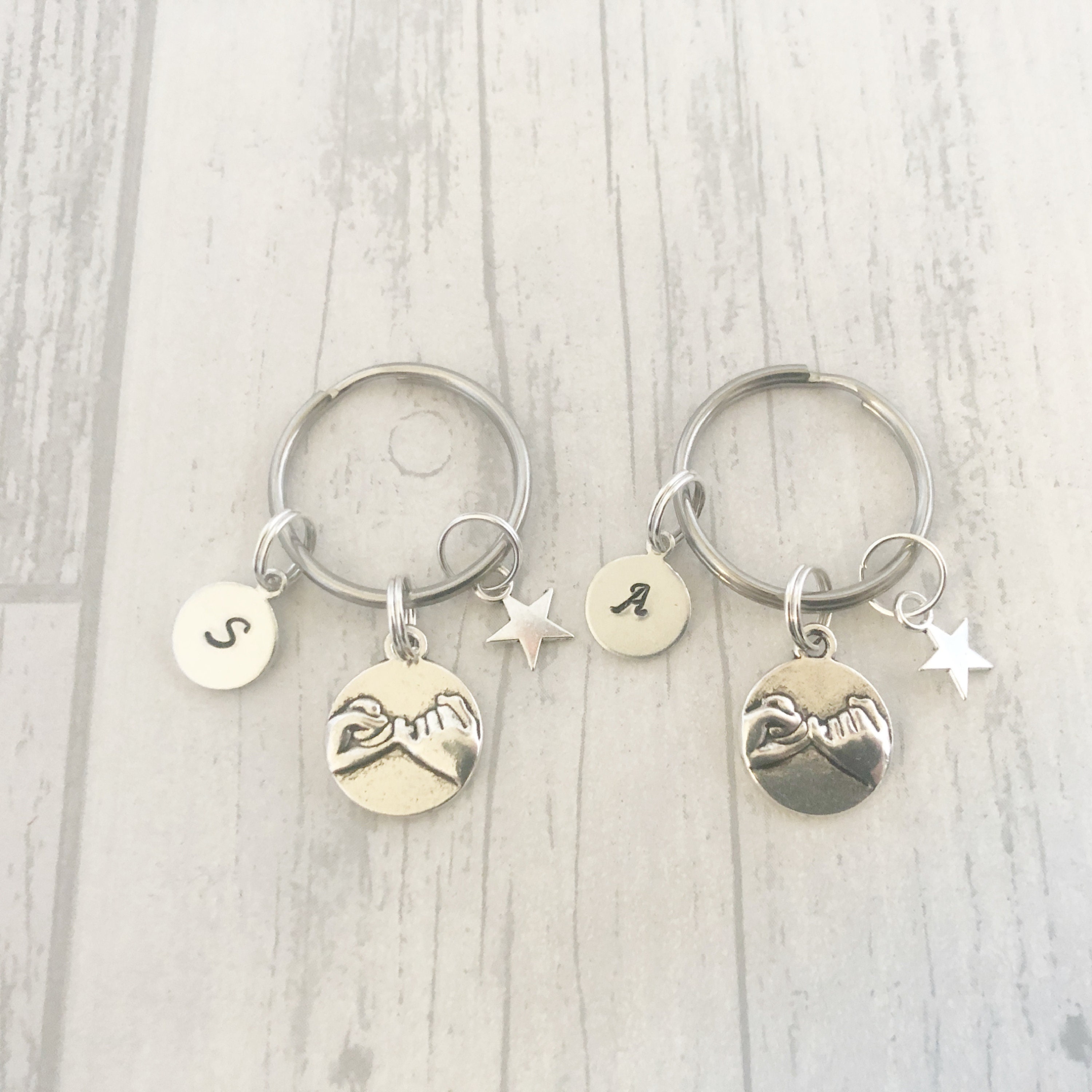 Swear Key Rings Pinky Swear Keyring Pinky Promise Keychain Initial Keyring - Etsy UK