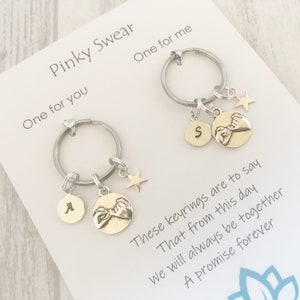 Swear Key Rings Pinky Swear Keyring, Pinky Promise Keychain, Initial Keyring ...