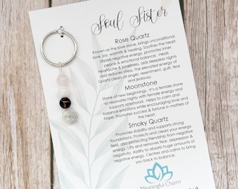 Friend Crystal Keyring | Personalised Gemstone Keychain | Friendship Gift | Bestie | BFF