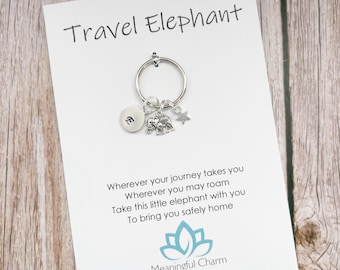 Personalized Travel Elephant Keychain: Good Luck Charm