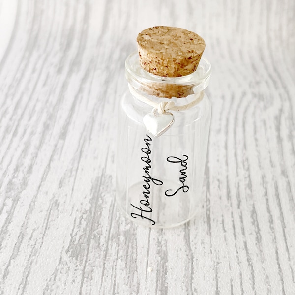 Honeymoon Sand Bottle, Small Jar, Honeymoon Keepsake, Wedding Keepsake, Honeymoon, Wedding Memorial, Honey Moon, Sand Bottle, Sand Jar