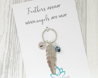 Feather Grief Gift Keyring: Personalised Bereavement Keepsake