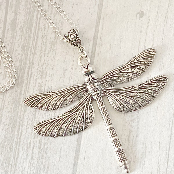 Large Dragonfly Necklace, Long Necklace, Dragonfly Gifts, Dragonfly Jewellery, Dragon Fly, Long Necklace