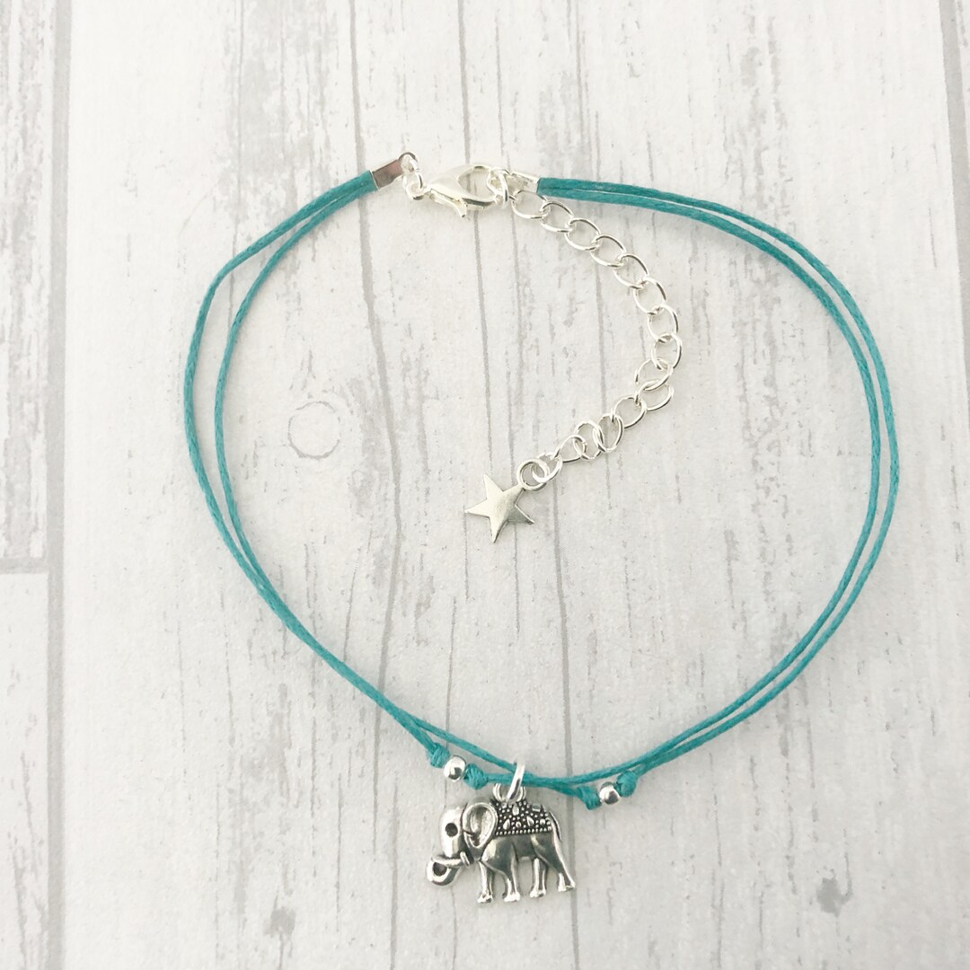 Elephant Anklet Elephant Anklet Bracelet Cord Ankle Etsy
