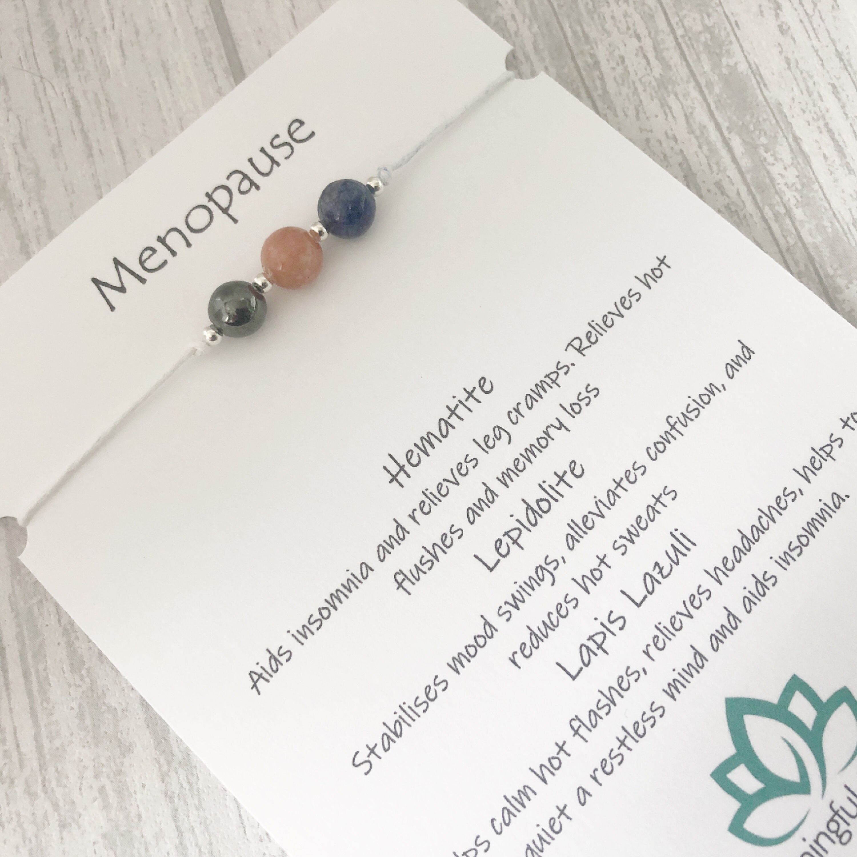 Menopause Bracelet Healing Bracelet Hot Flushes Healing Etsy