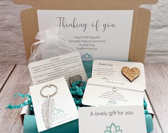 Strength Keepsake Box for Friend, a Meaningful Support and Encouragement Letterbox Gift that says Thinking of you with Sentimental Tokens