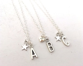 Initial Star Necklace, Girls Jewelry, Girls Necklace, Personalised Gifts,  Initial Necklace, Initial Gifts, Minimalist Necklace