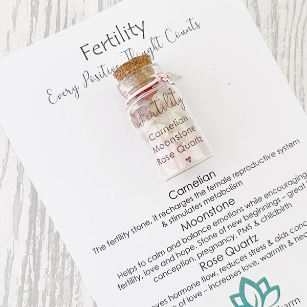 Little Bottle of Fertility, Positive Gift, Crystal Healing, Fertility Gifts, Fidget Gifts, Support, Fertility Crystals, Conceive, Pregnant