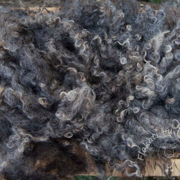 Fluffy Wool Culs Felt Basket Filler Photography Prop Fleece grey gray brown wensleydale (39) Real Pure Wool by Feltfur RTS