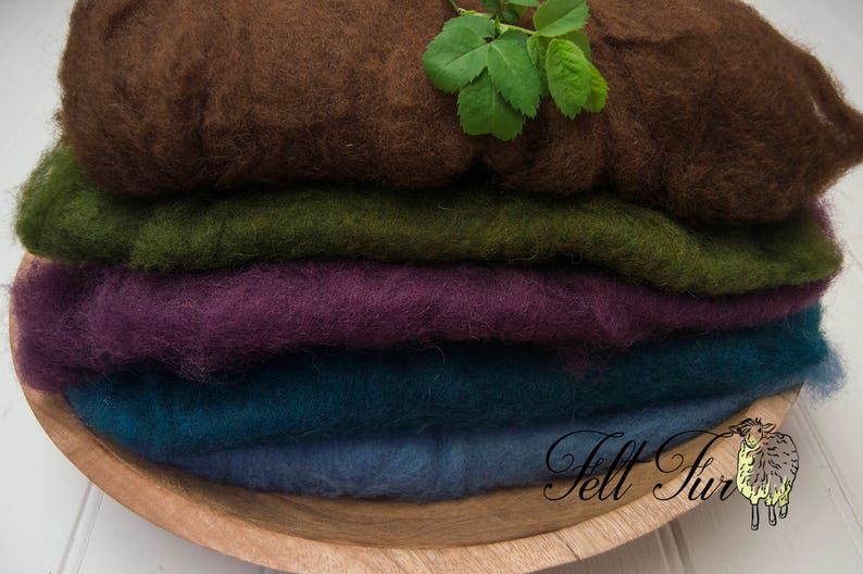 Set C of 5 mini wool, Fluffy Wool, Posing blanket, Wool layer, Felt Basket Filler, Photography Prop, Feltfur, RTS prop image 1