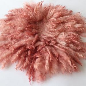 Fluffy Fur, Wool Photo Prop, Felt Mat, Felt layering Piece, Pink hand Felted Wool, Medium Size C pink RTS ship from Poland