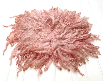 Pink Fringe Felted Napkin (C210) Newborn Photography Wool Prop Size C Ready to Ship from UK