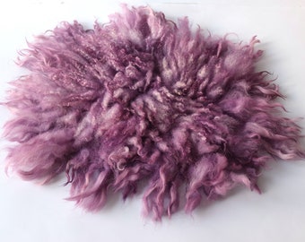 Curly Fur, Wool Photo Prop, Felt Mat, Felt layering Piece, hand Felted Wool, Medium Size C   RTS ship from Poland