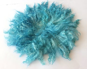 Fluffy Fur, Wool Photo Prop, Felt Mat, Felt layering Piece, hand Felted Wool, Medium Size C Blue   RTS ship from Poland