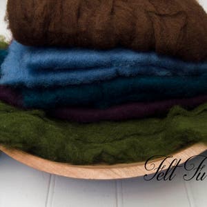 Set C of 5 mini wool, Fluffy Wool, Posing blanket, Wool layer, Felt Basket Filler, Photography Prop, Feltfur, RTS prop image 3
