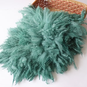 Fluffy Fur, Wool Photo Prop, Felt Mat, Felt layering Piece, Mint hand Felted Wool, Small size C Mint  RTS  ship from Poland