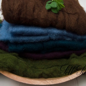 Set C of 5 mini wool, Fluffy Wool, Posing blanket, Wool layer, Felt Basket Filler, Photography Prop, Feltfur, RTS prop image 4