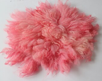 Fluffy Fur, Wool Photo Prop, Felt Mat, Felt layering Piece, pink  hand Felted Wool, Medium Size C  RTS ship from Poland