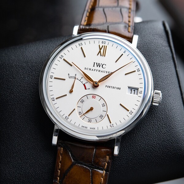 IWC Portofino 8 giorni quadrante bianco argento acciaio IW510103 manuale 45 mm