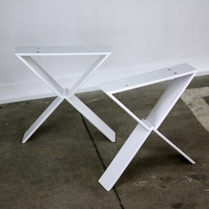 Bench legs, bench runners, table legs, table frame, table runners, coffee table runners, steel metal white, industrial table, bench, seating bench, coffee table X2m