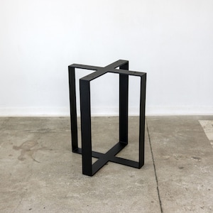 Table frame table skid table leg table base for round table round table top steel metal black industrial loft table