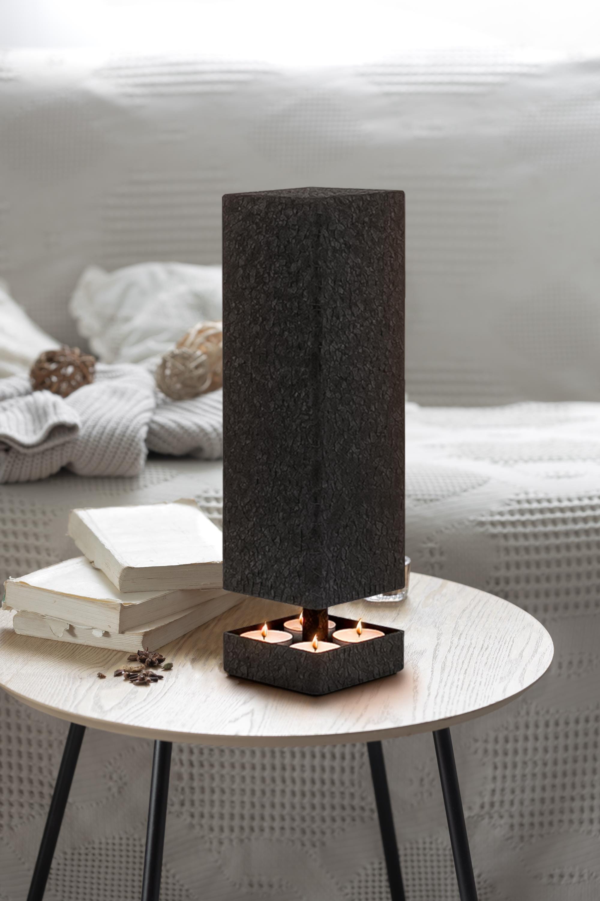 Tealight heater tealight heater metal table heater table heater decoration emergency heater tealights oven tealight warmer black