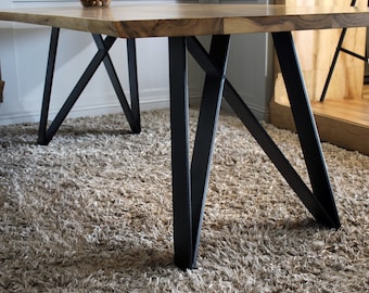 Pieds de table Cadre de table Chemins de table Pieds de table Acier Métal Noir Table loft industriel