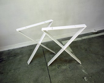 Pieds de table cadre de table chemins de table pieds de table acier métal blanc table loft industriel