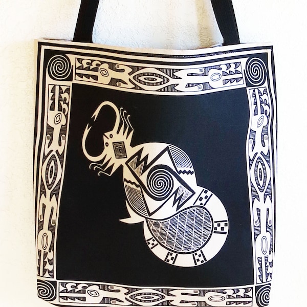 Southwest Mimbres Scorpion Design Tote Bag Gift - ReUsable Scorpion Grocery Bag - Mimbres SW Scorpion Airline Travel Bag - SW Laptop  Bag