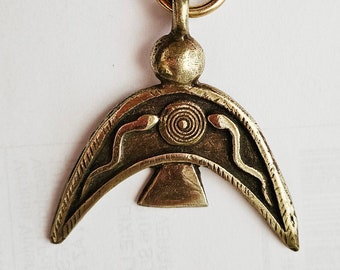 Vintage African Tribal Bronze Keyring - Kiln Fired Bronze Large Keyring