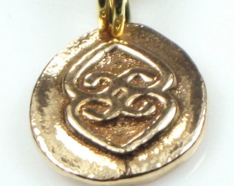 African Bronze Pendant - Adinkra Asase Ye Duru  - Divinity of Mother Earth