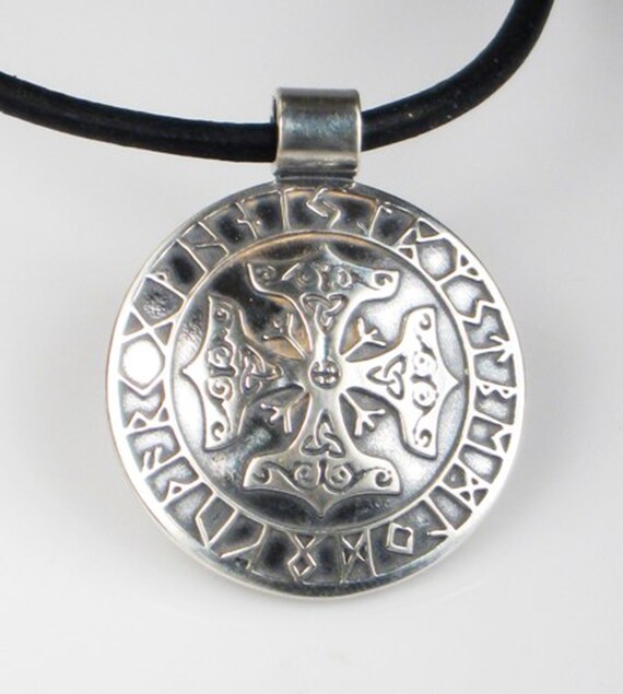 Viking Celtic Cross with Rune Calendar Pendant Gift | Etsy