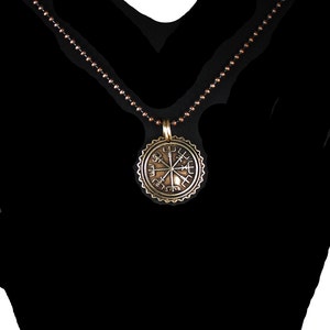 Nordic Viking Vegvisir Nautical Compass Celtic Necklace Viking Vegvisir Protection Compass Pendant Key Ring Gift Vegvisir Compass charm image 2